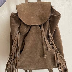 D2 genuine leather boho backpack